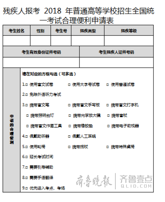 2018年煙臺高考有望配手語翻譯和盲文打字機