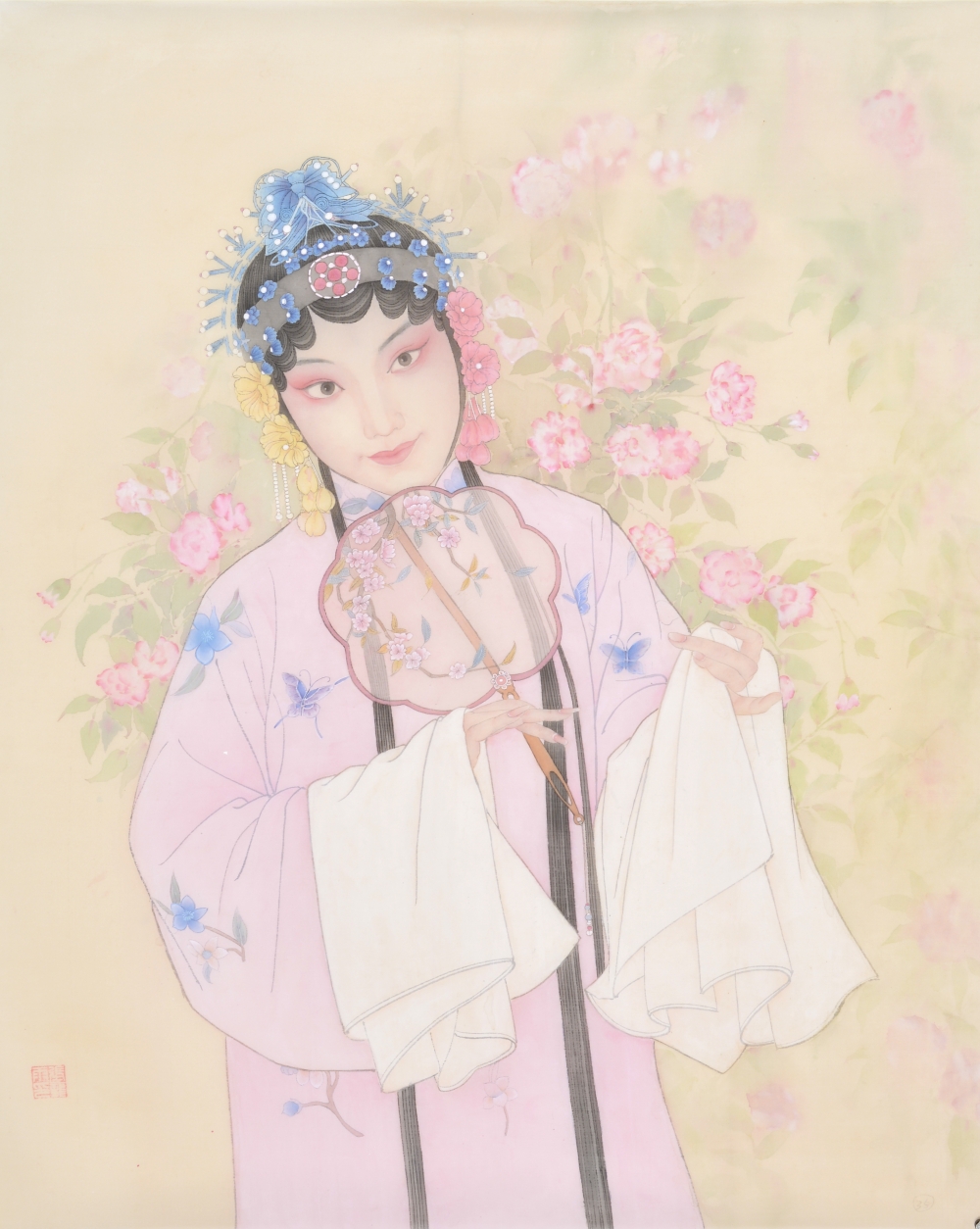 張龍雨 《薔薇風(fēng)細(xì)一簾香》 中國畫  73x90cm 一等獎